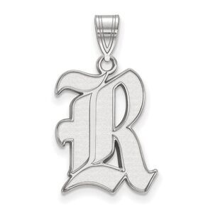 14k White Gold Rice U. Large 'R' Pendant